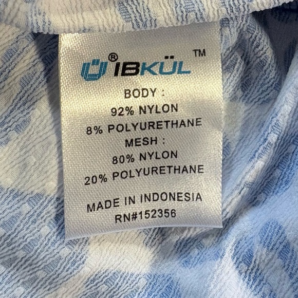 IBKUL Bianca Royal Blue Print Long Sleeve Quarter Zip Golf Shirt Sz Large🧡 - Picture 9 of 11